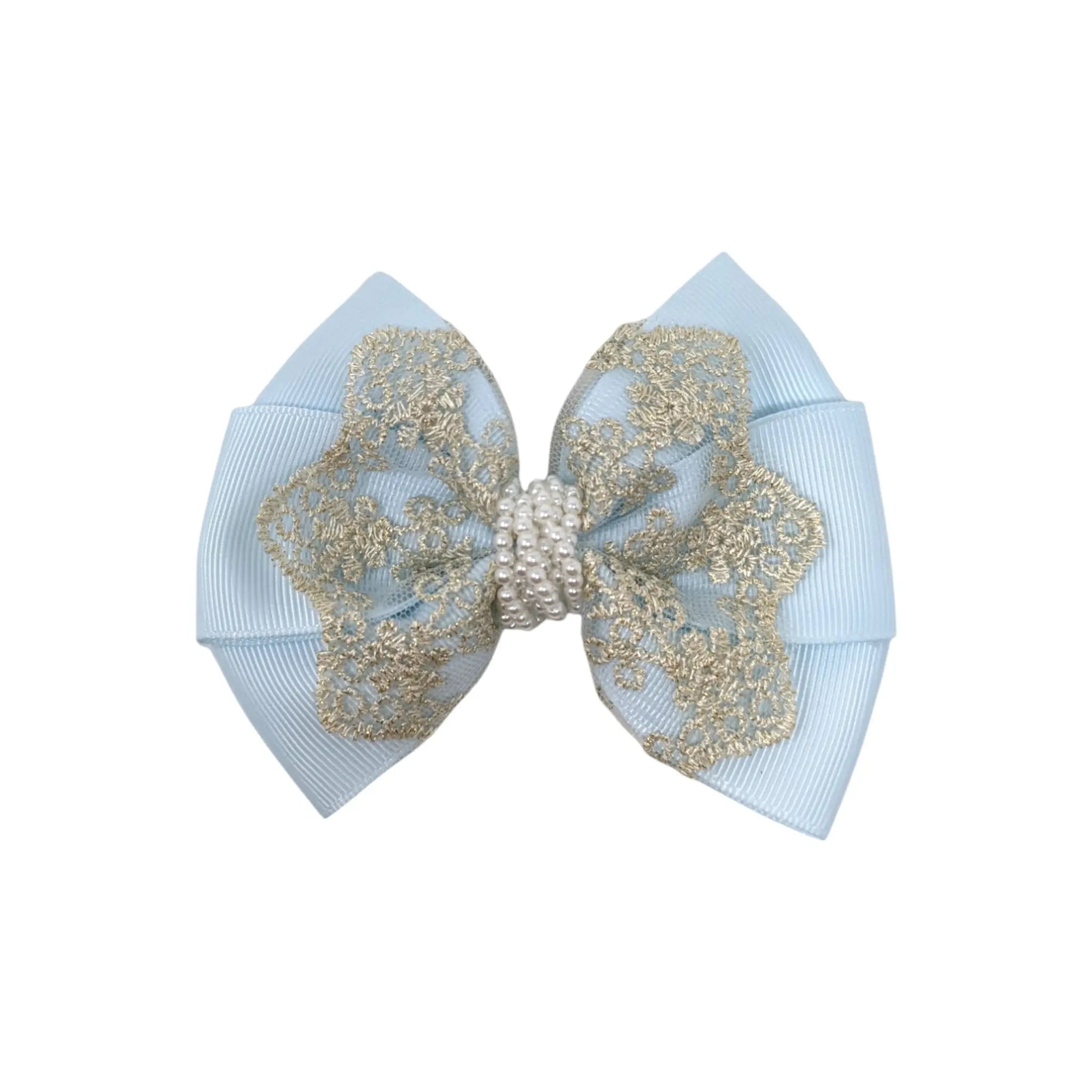 Oversized bow with gold lace and pearls Cute Cute