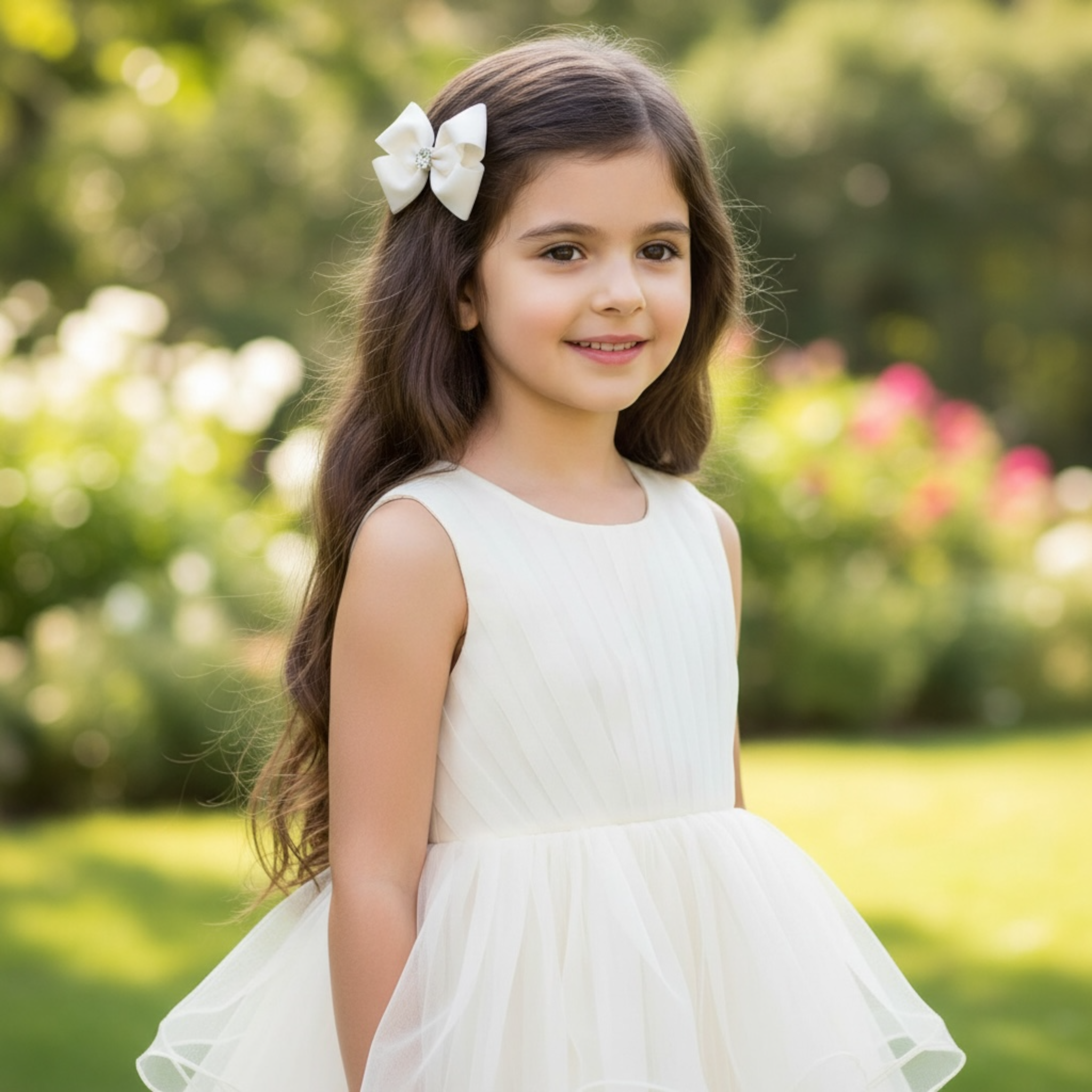 Large grosgrain double bow with rhinestone