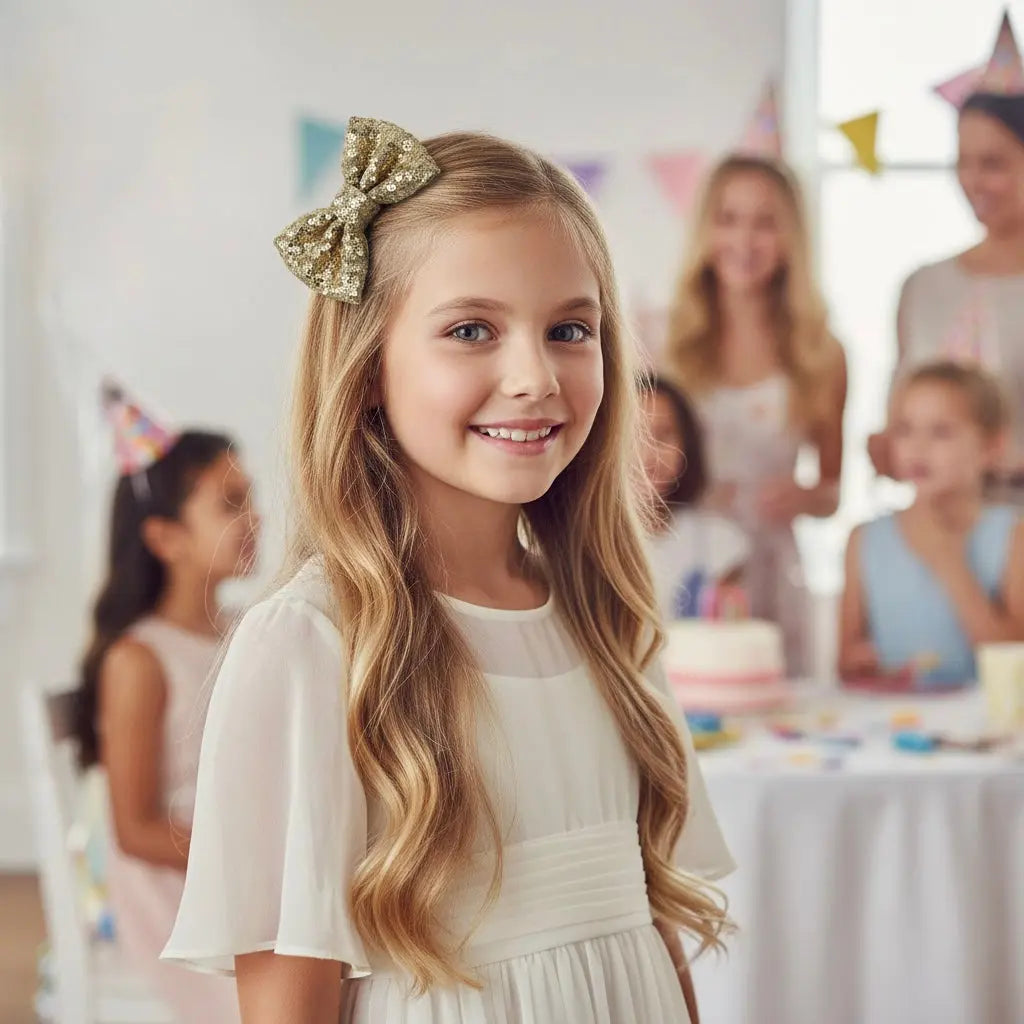 Sequin bow on a clip Cute Cute