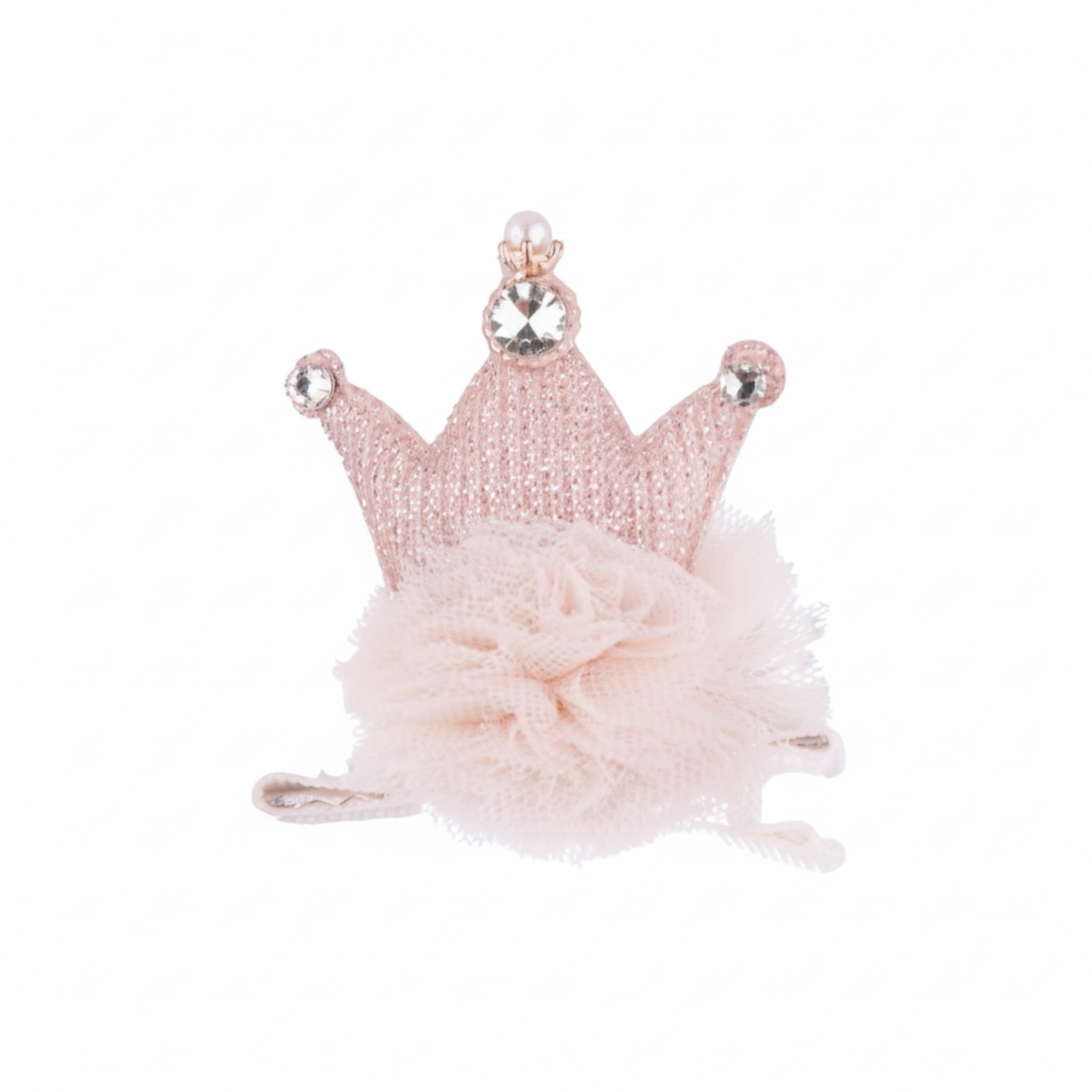 Shimmery crown on a tulle ball