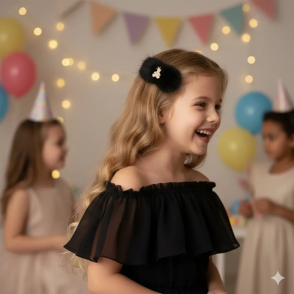 Fur mink bow with teddy Cute Cute