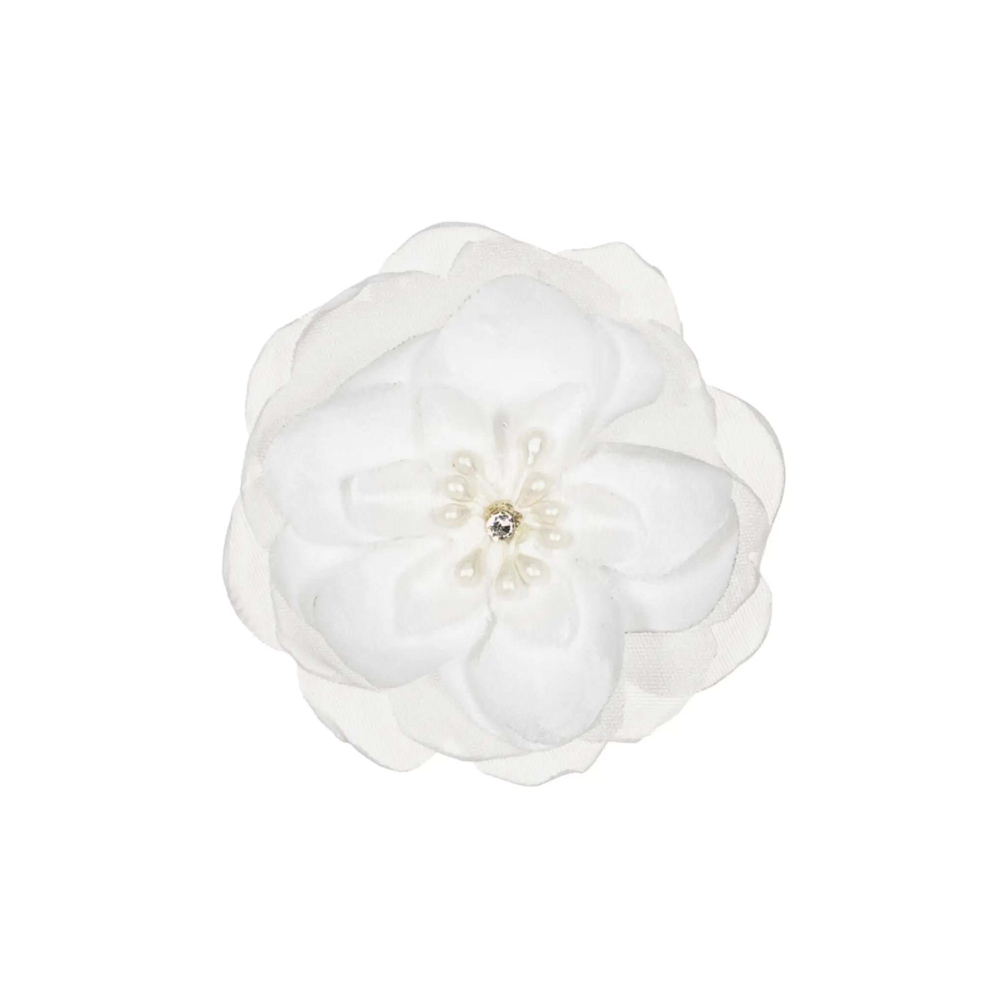 Chiffon off white flower with pearls Cute Cute