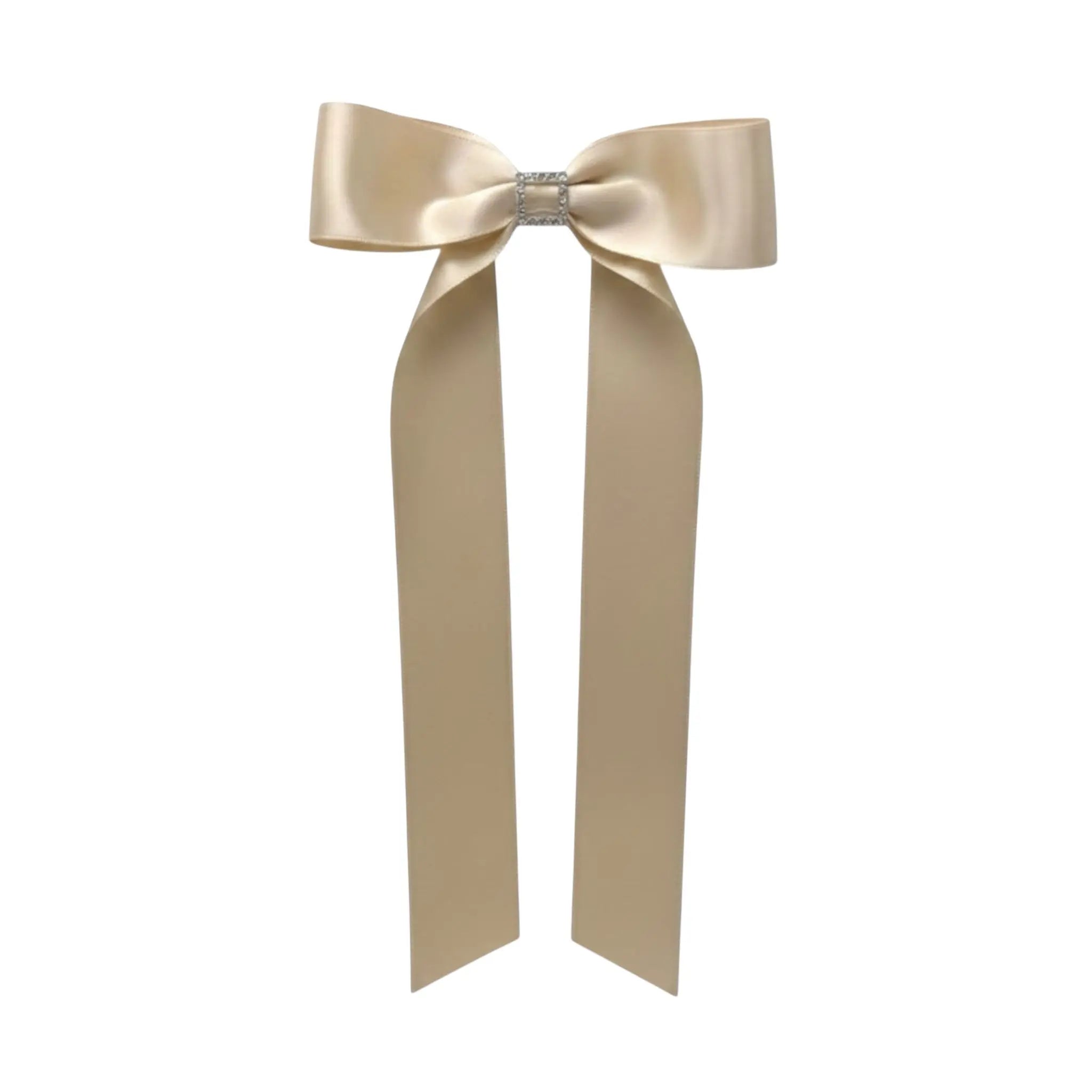 Single satin bow with diamante rhinestone and tails Cute Cute