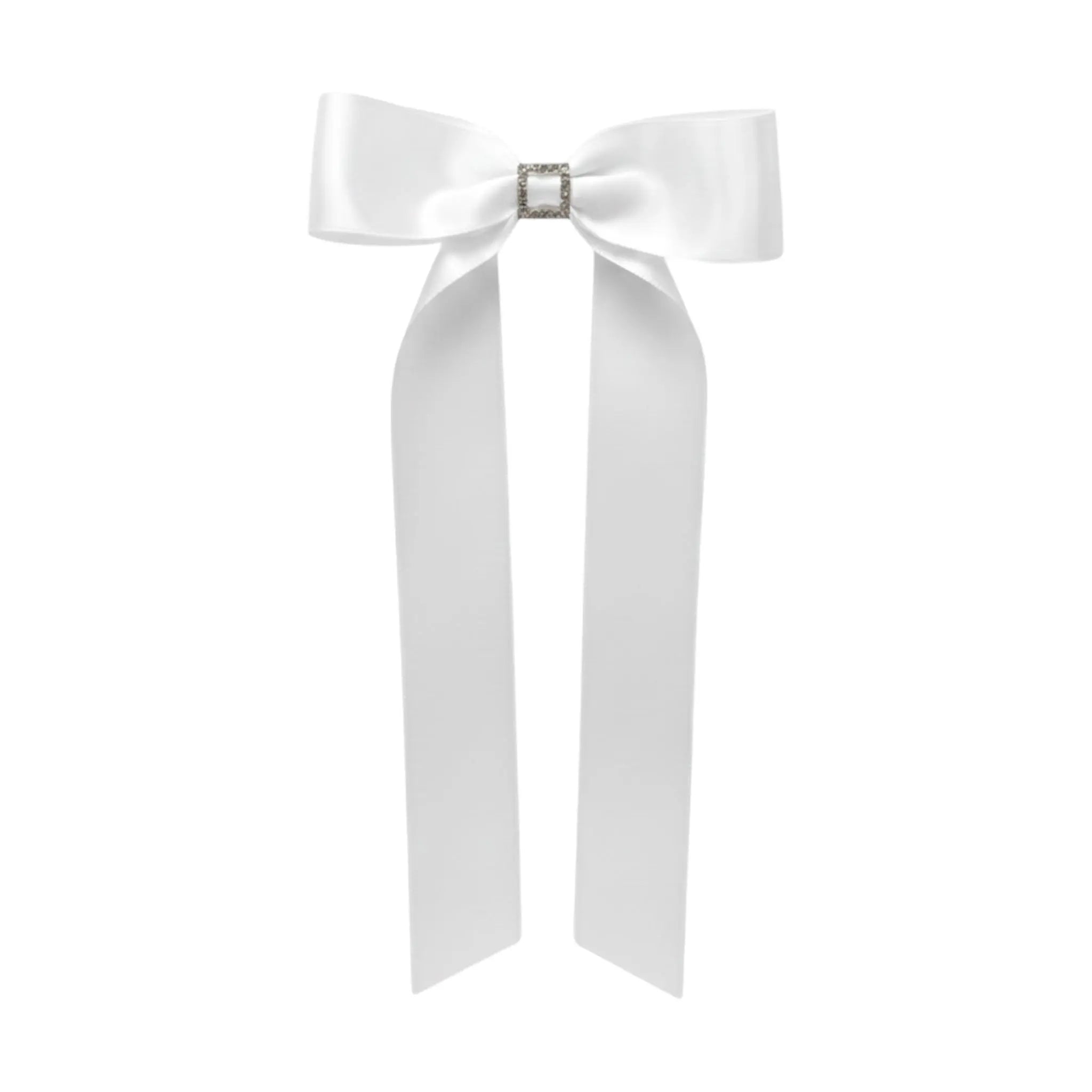 Single satin bow with diamante rhinestone and tails Cute Cute