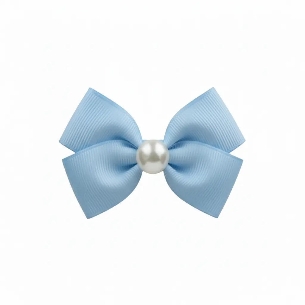 Small double bow with a big pearl Cute Cute