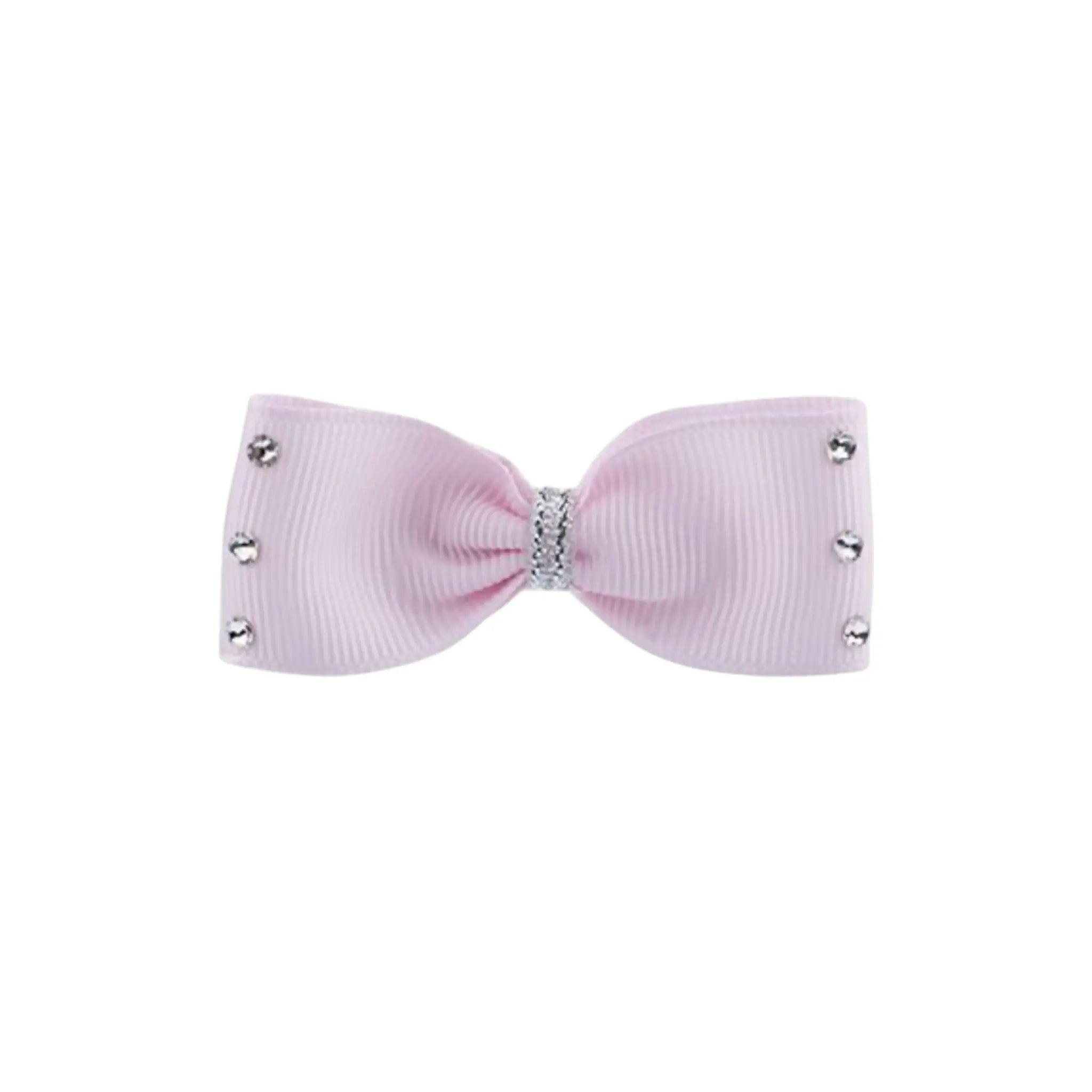 Small single bow with silver middle and Swarovski crystals Cute Cute