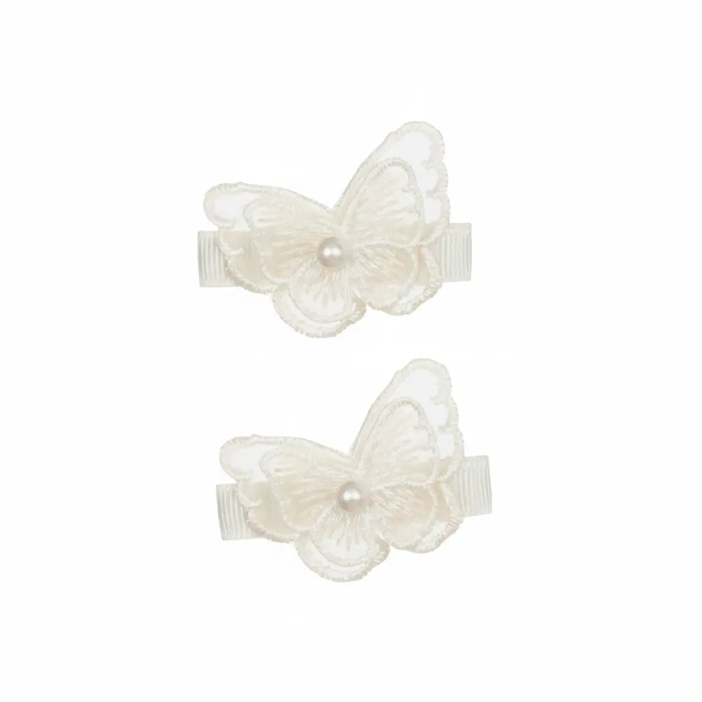 Set of two lace butterflies on clips Cute Cute