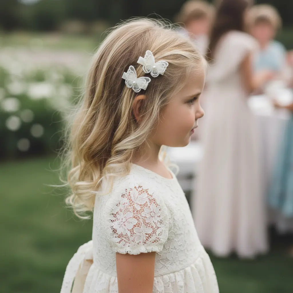 Set of two lace butterflies on clips Cute Cute