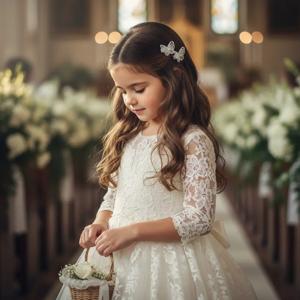 Set of two lace butterflies on clips Cute Cute