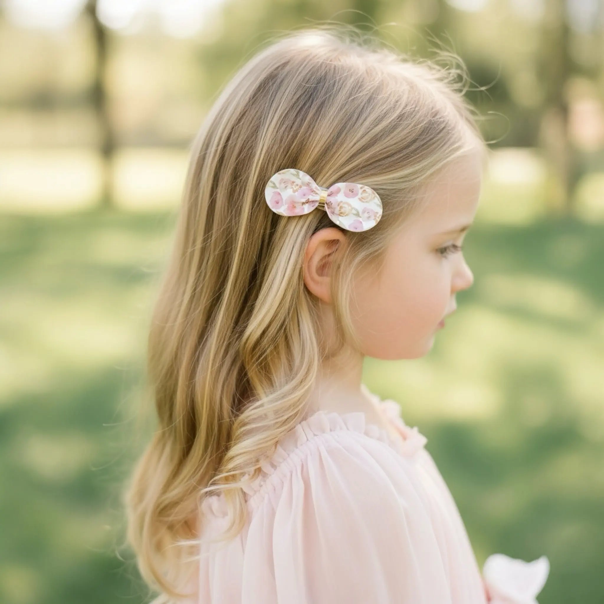 Set of two floral leatherette bow Cute Cute