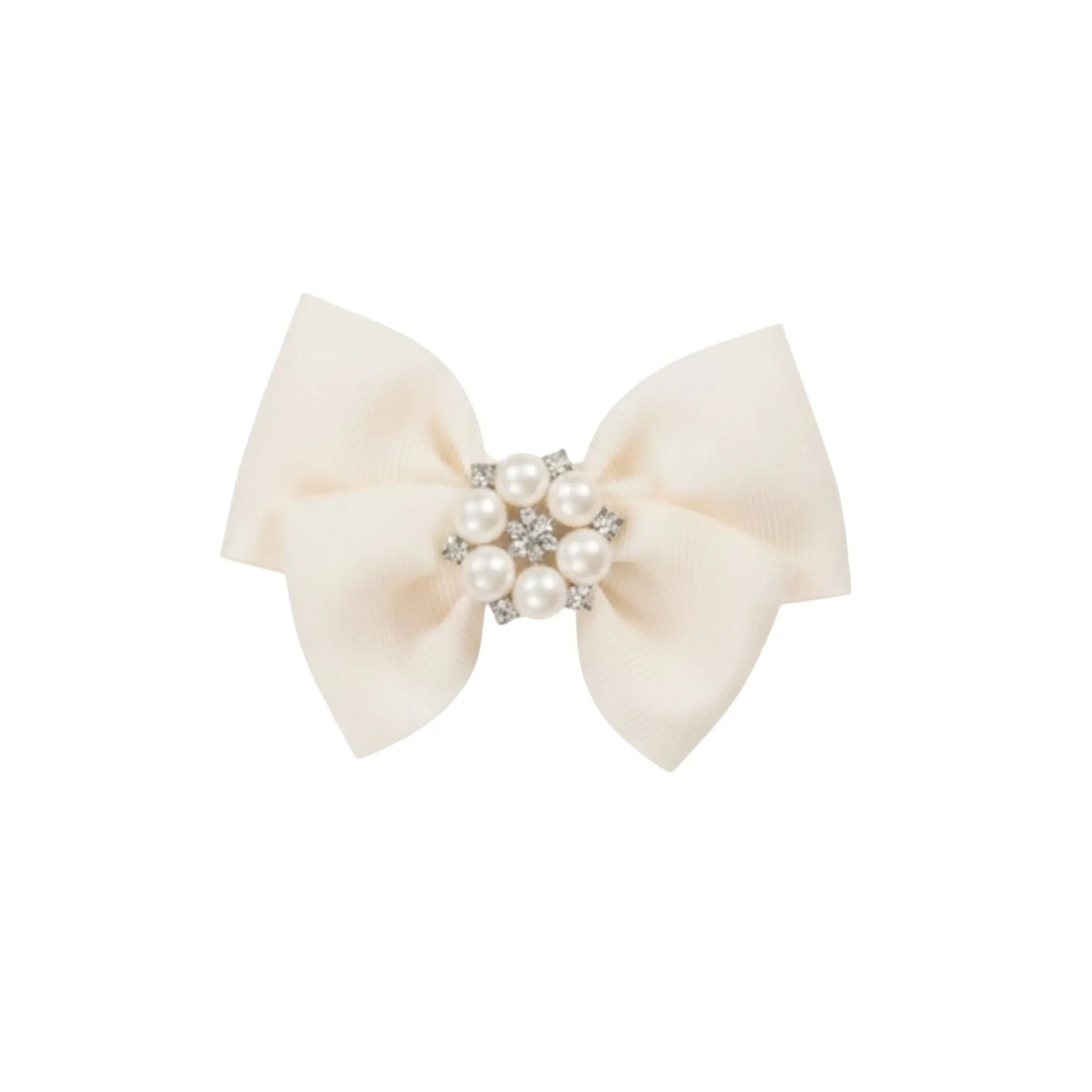 Grosgrain bow with pearl rhinestone on a clip Cute Cute