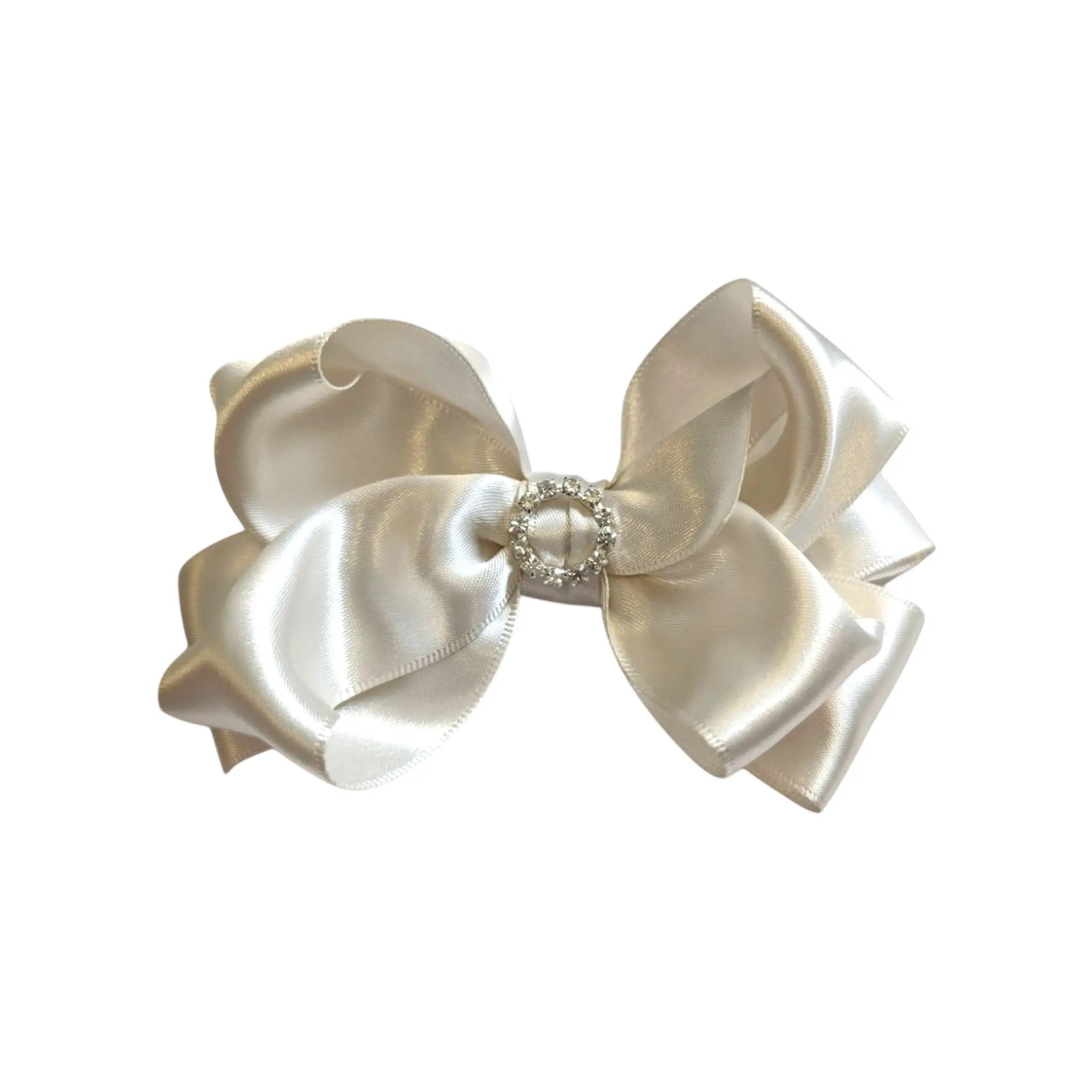 Large double satin bow with diamante rhinestone Cute Cute