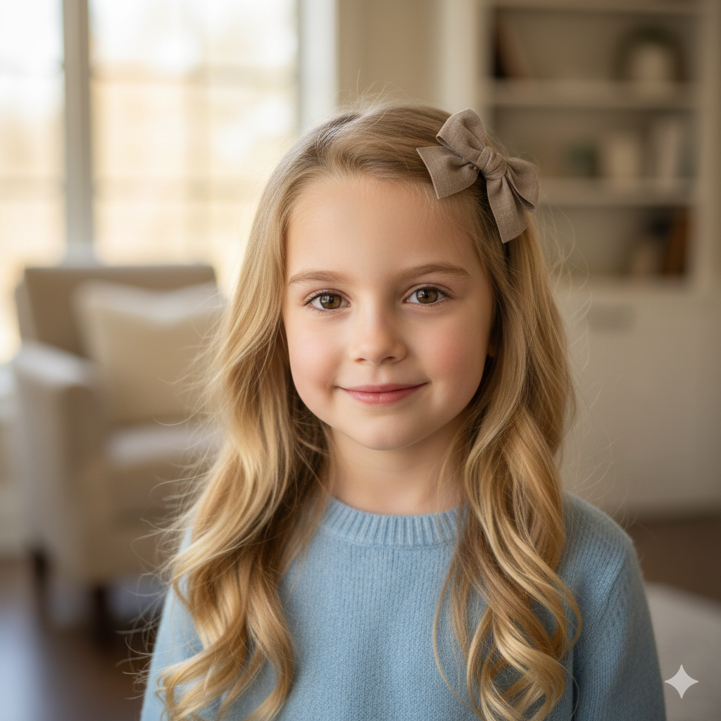 Light brown fabric bow