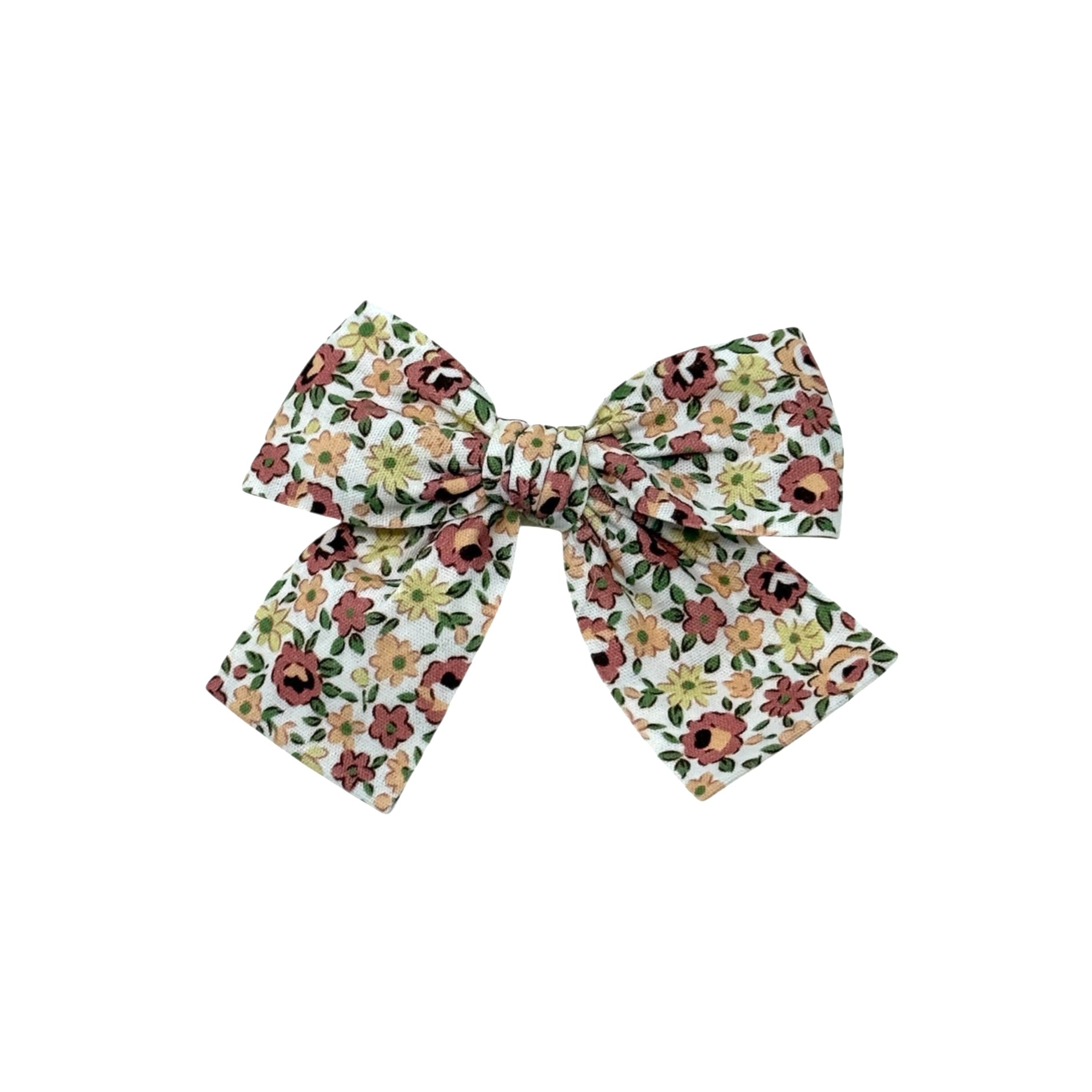 Floral multicolour bow fabric bow