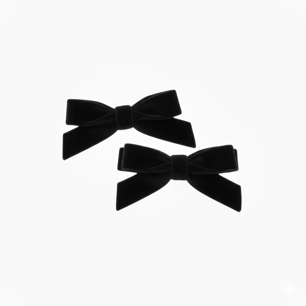 Set of two small velvet bows on clips Cute Cute