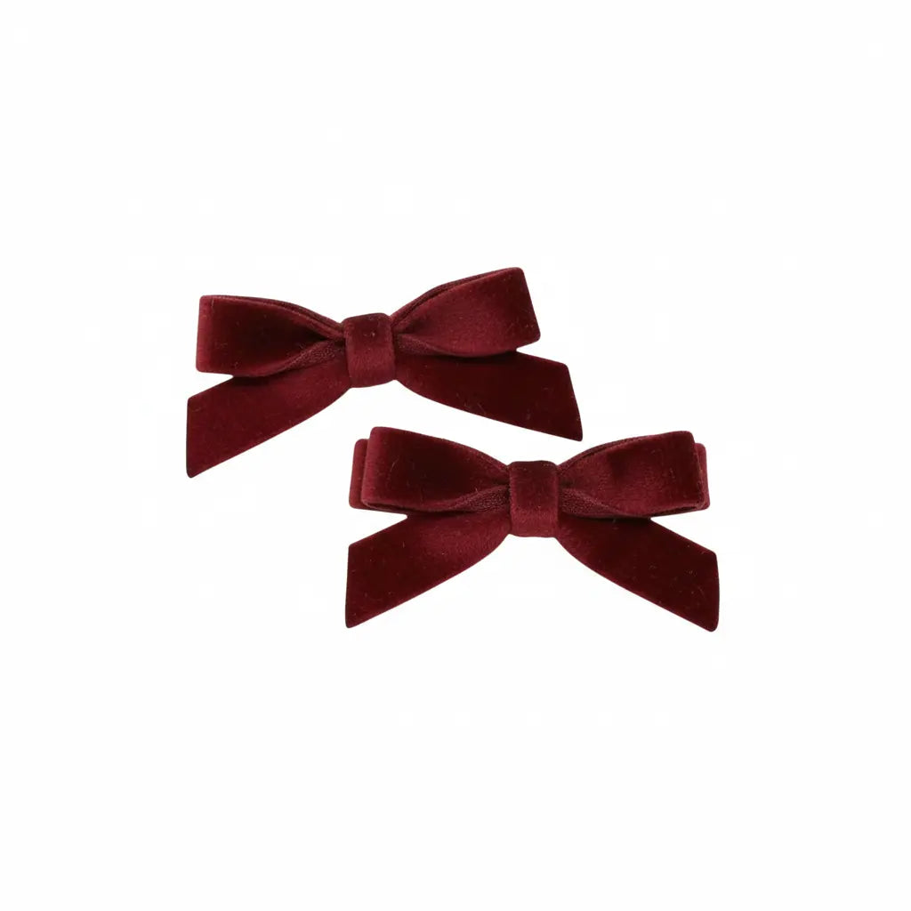 Set of two small velvet bows on clips Cute Cute