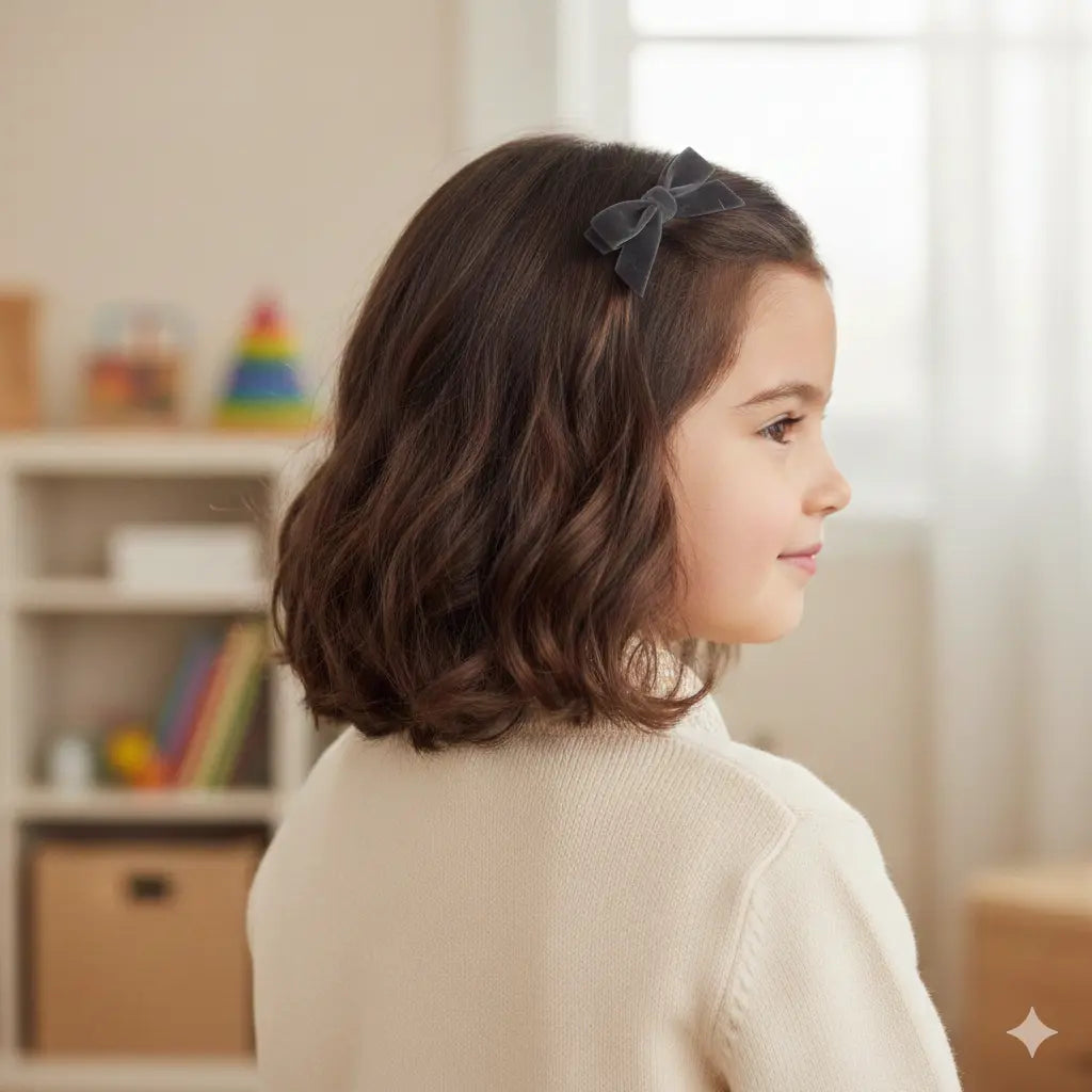 Set of two small velvet bows on clips Cute Cute