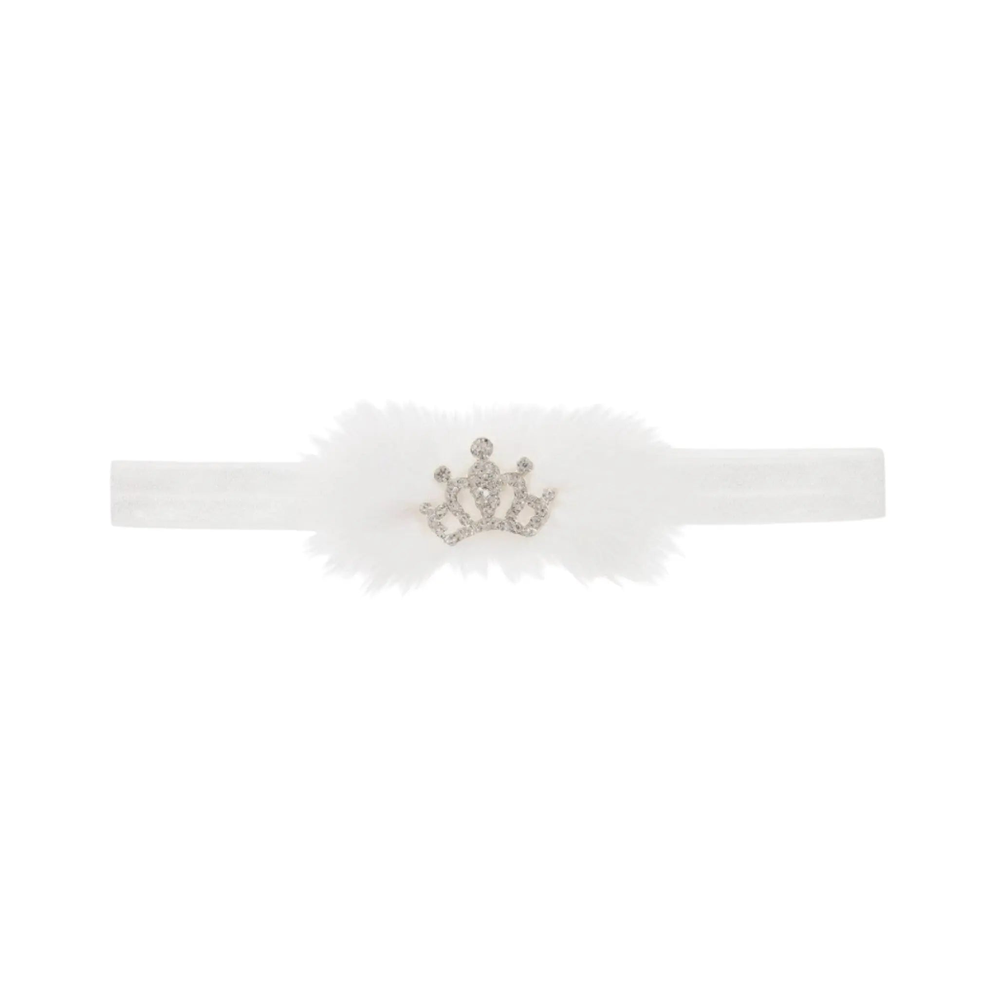 Mink fur bow with crown rhinestone on a headband Cute Cute