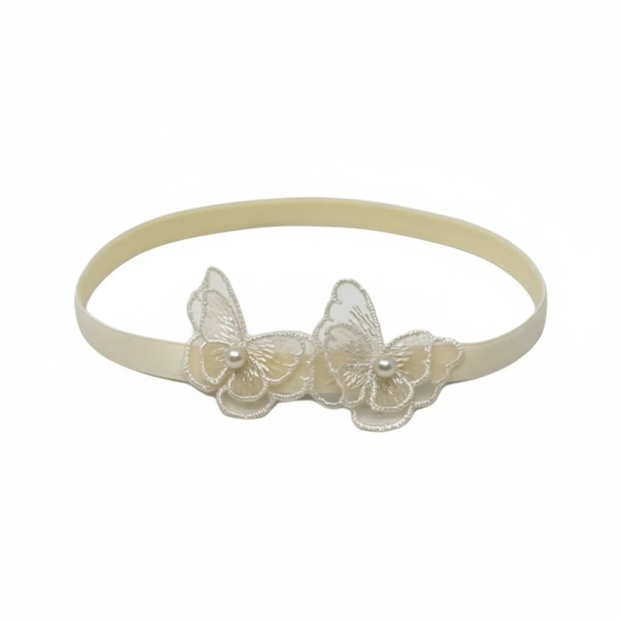 Elegant Ivory Lace Butterfly Headband Cute Cute