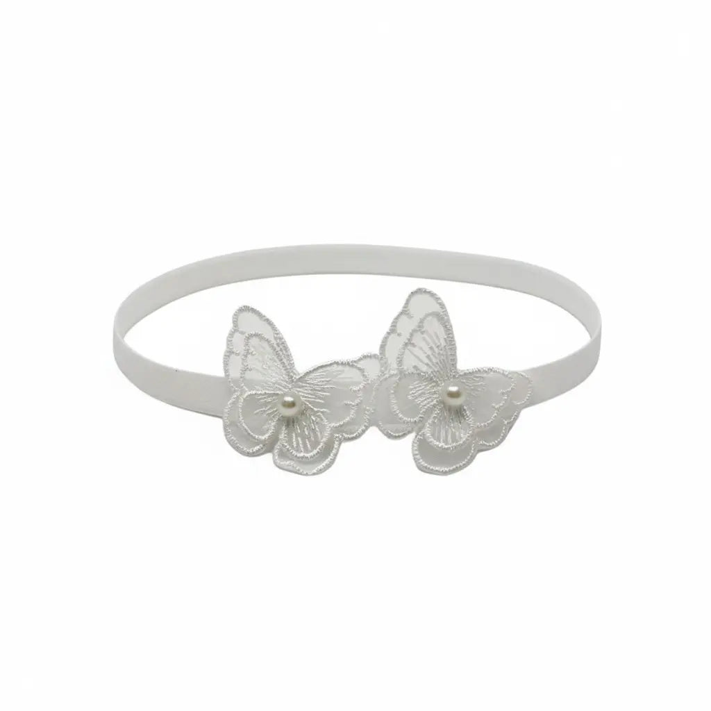 Elegant off white lace butterfly headband Cute Cute