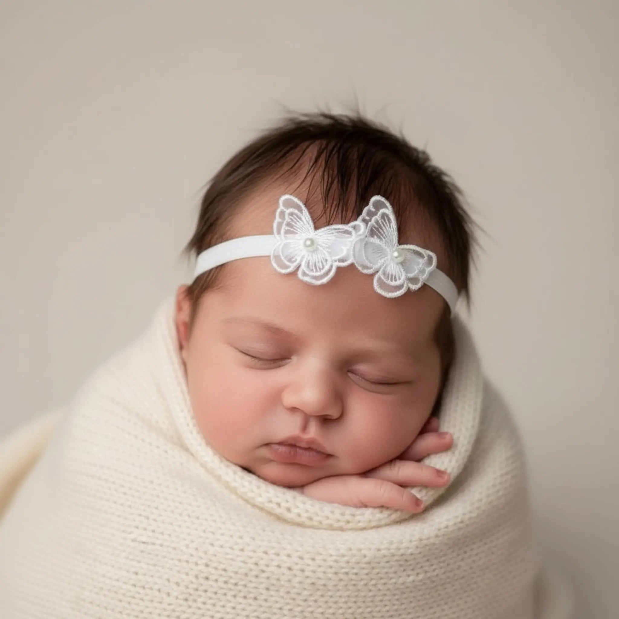 Elegant off white lace butterfly headband Cute Cute