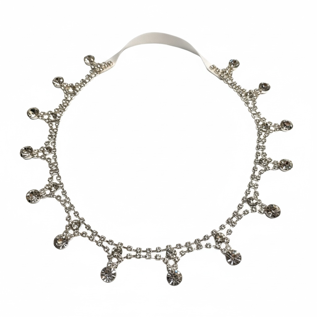 Crystal trim with elastic backing