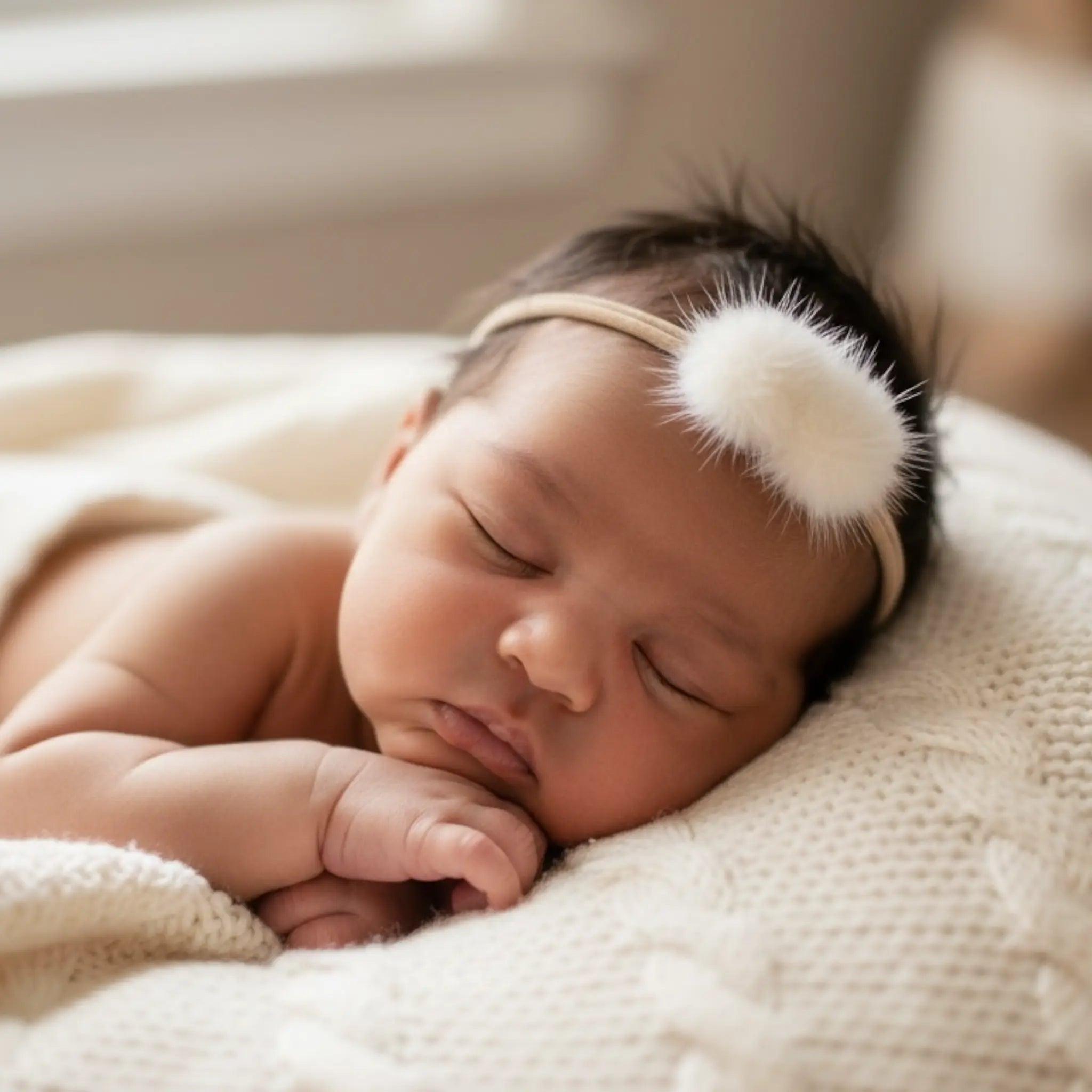 Pompoms on a nude headband Cute Cute