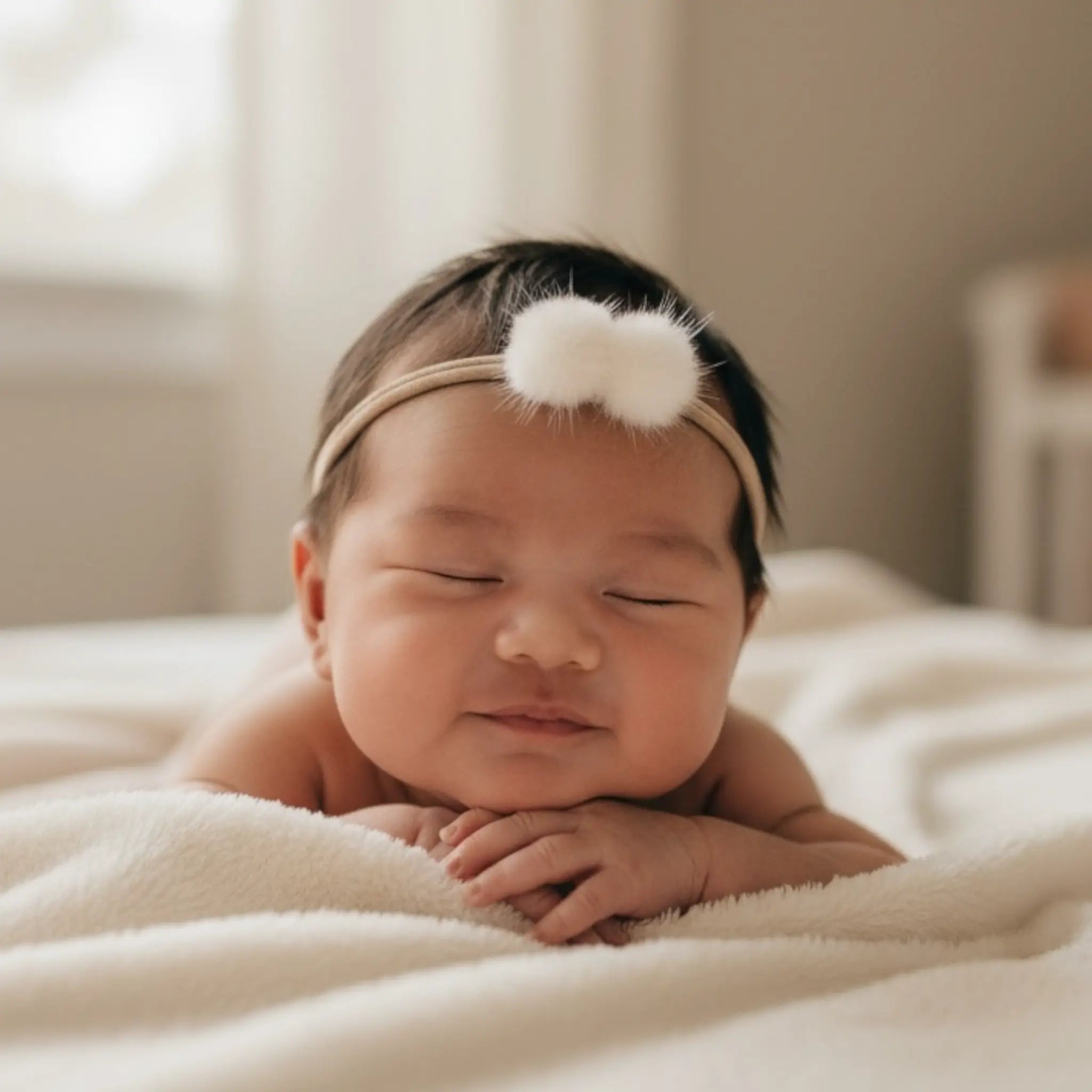 Pompoms on a nude headband Cute Cute