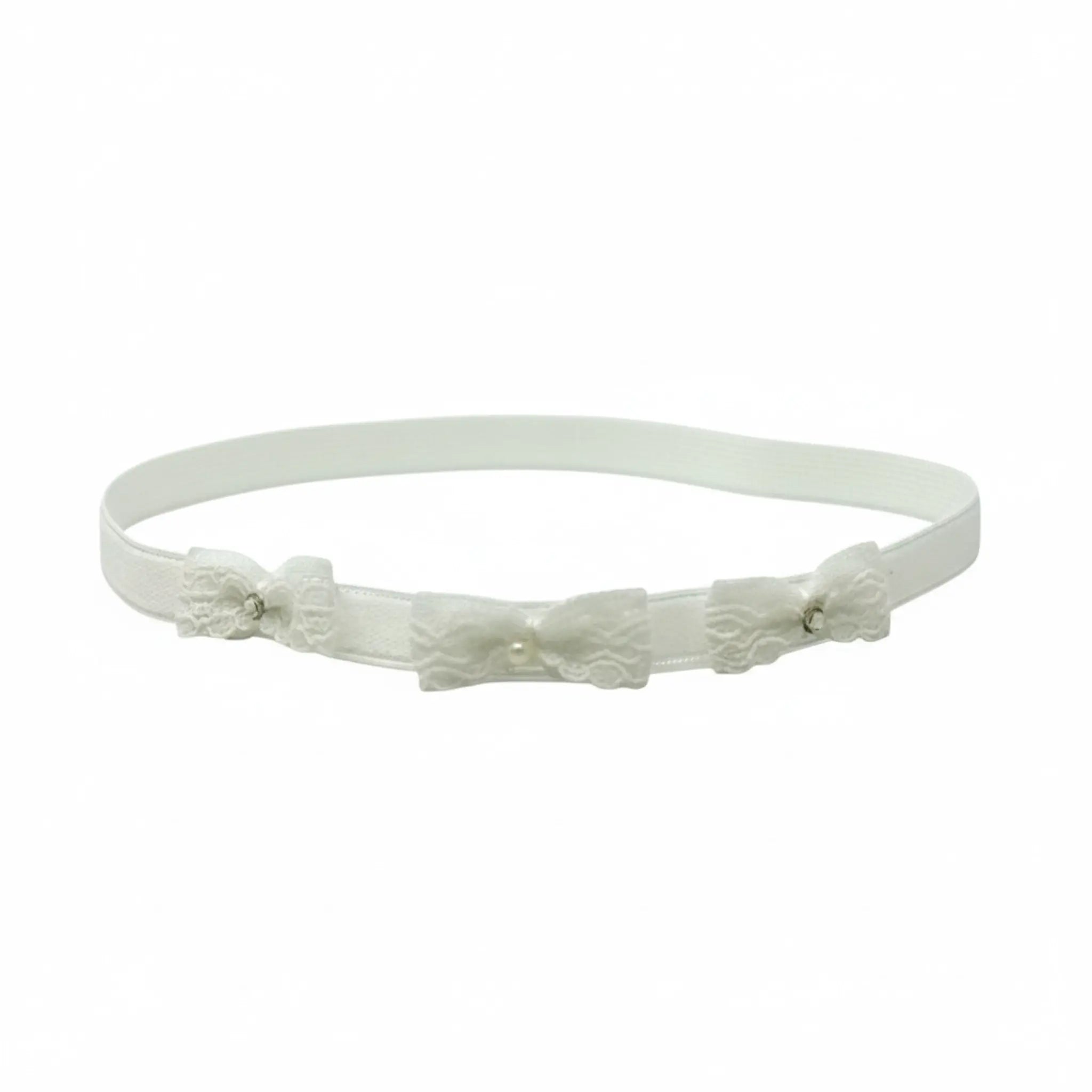 Off white lace bows with diamante and pearl Cute Cute