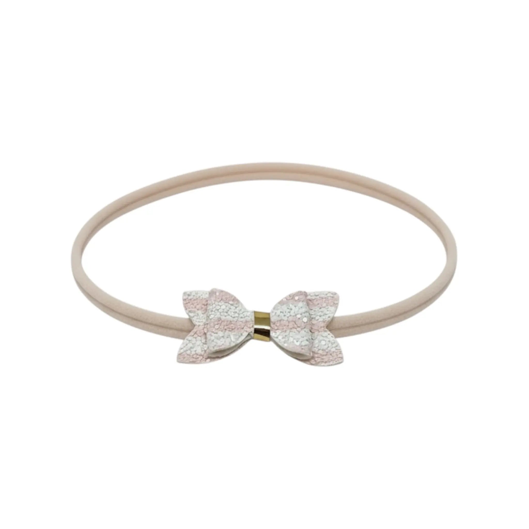 Stripy pink glitter bow Cute Cute