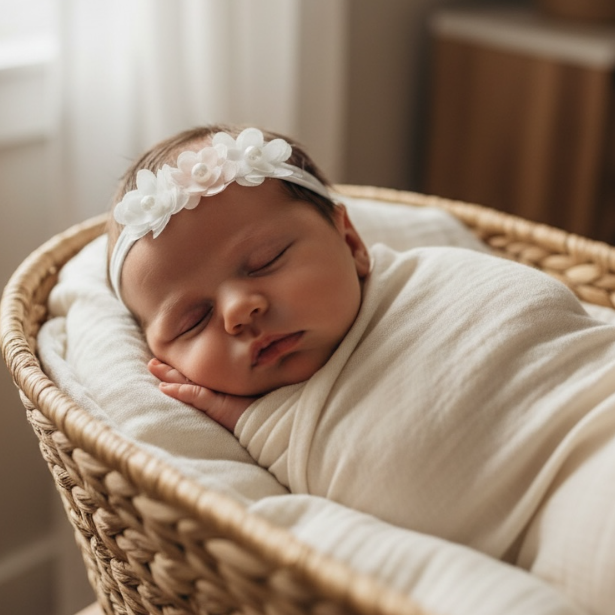 Three chiffon flowers with pearls
