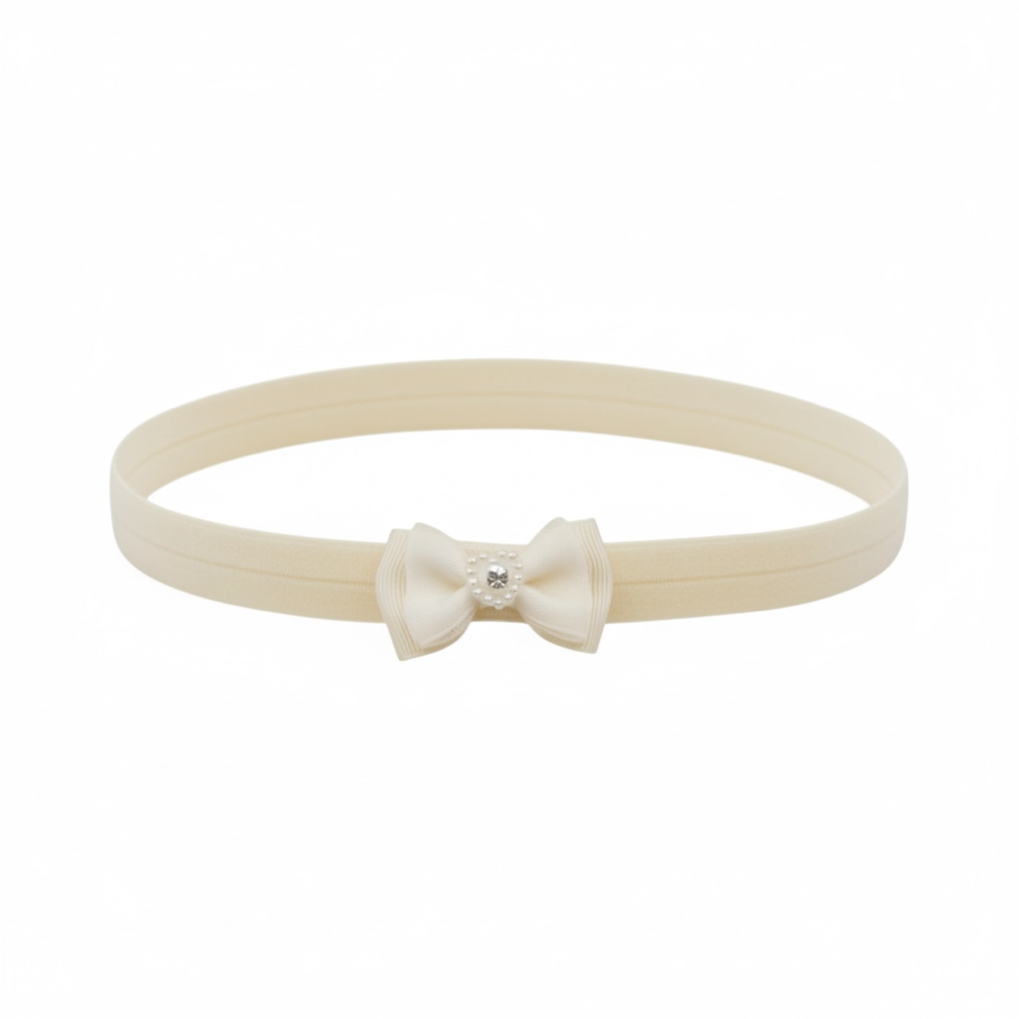 Chiffon bow with pearl heart