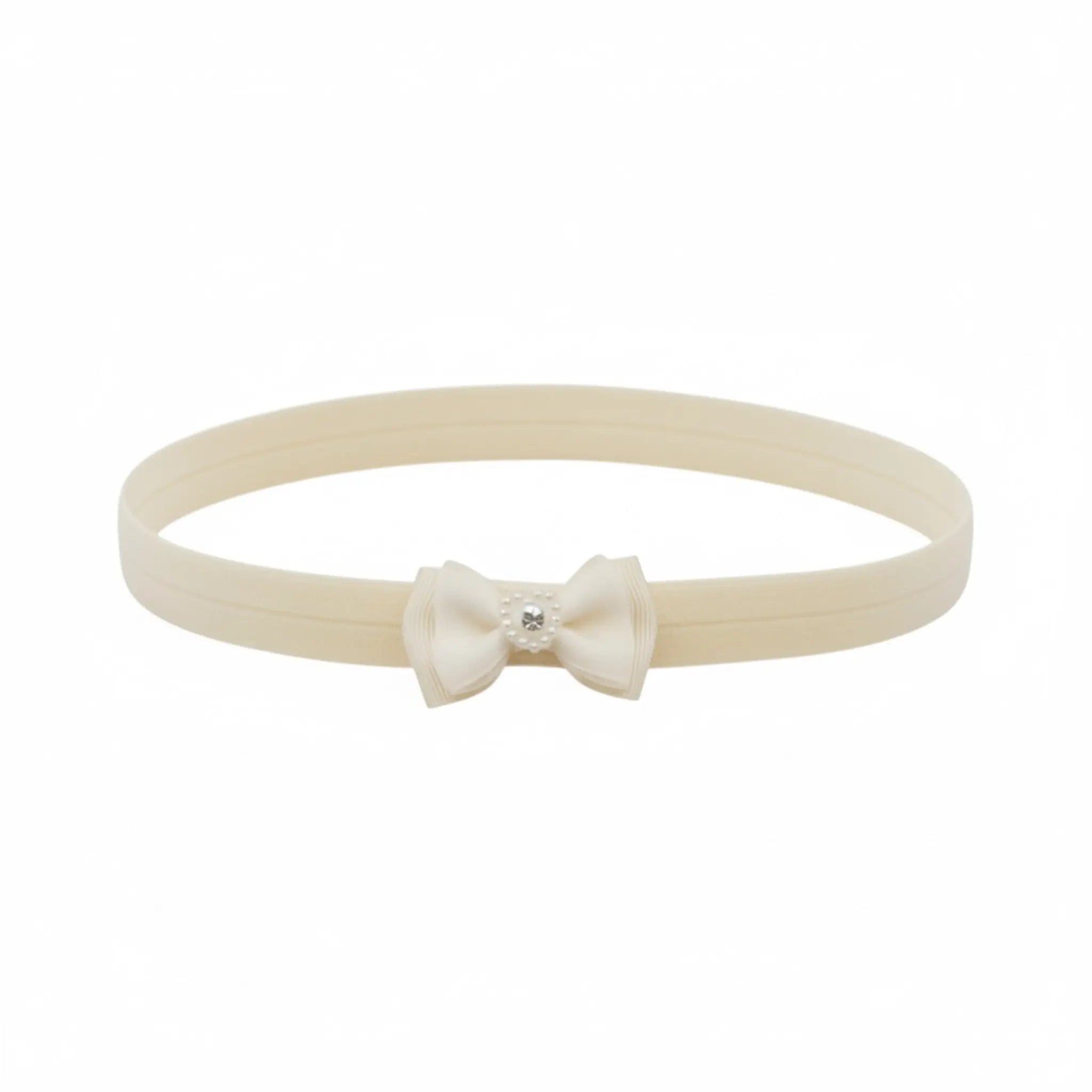 Chiffon bow with pearl heart Cute Cute