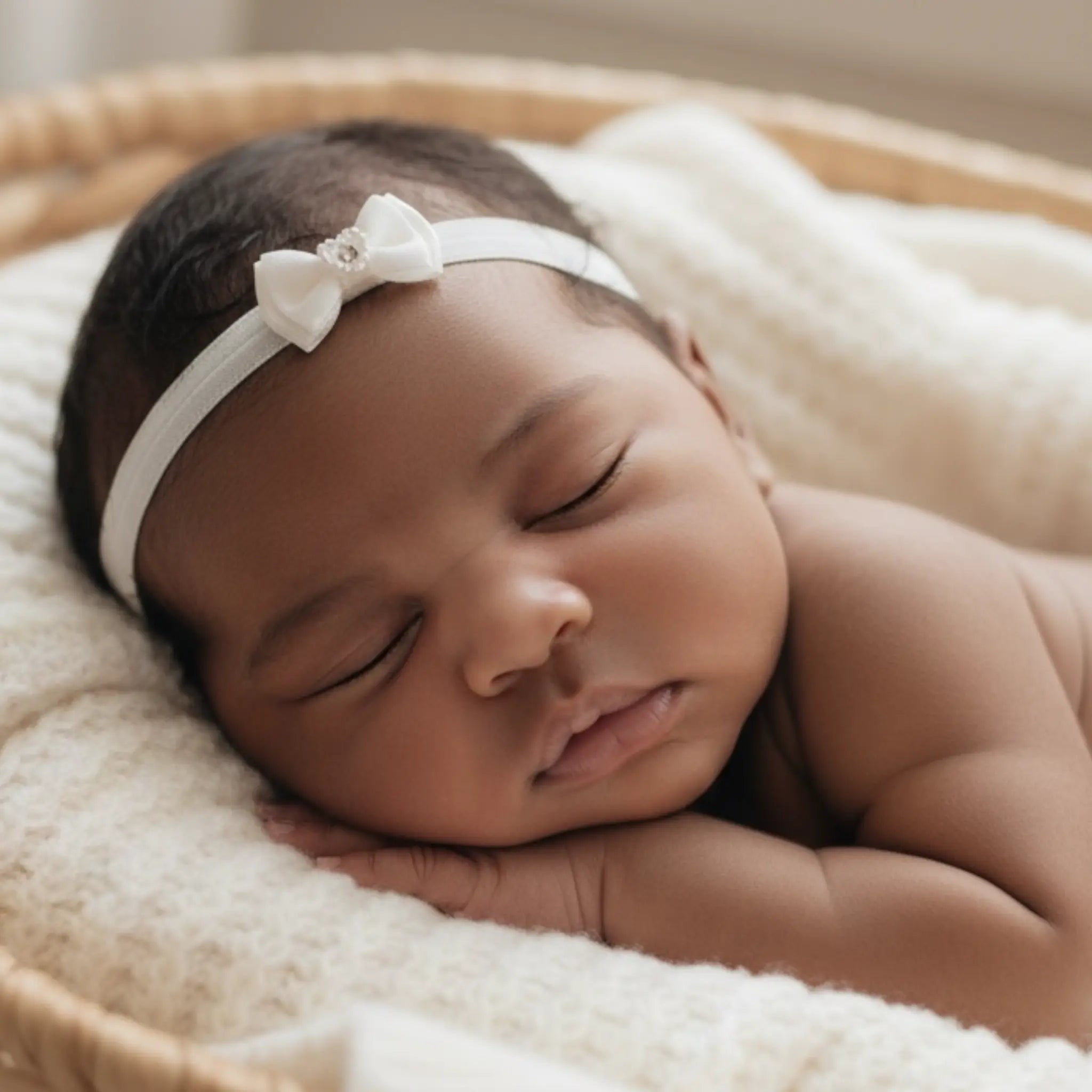 Chiffon bow with pearl heart Cute Cute