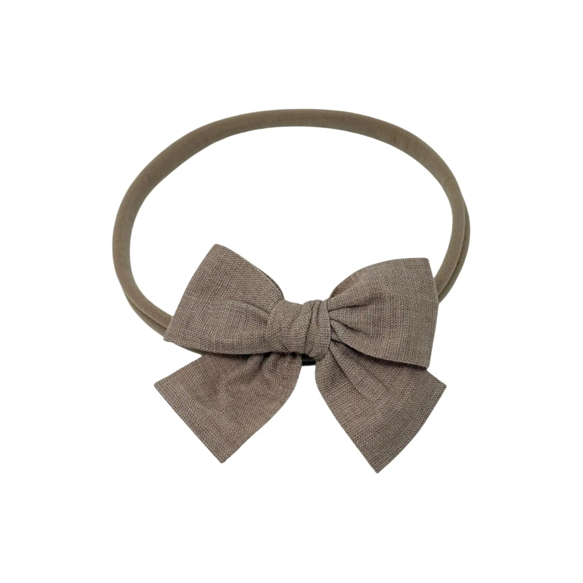 Brown fabric bow on a headband Cute Cute