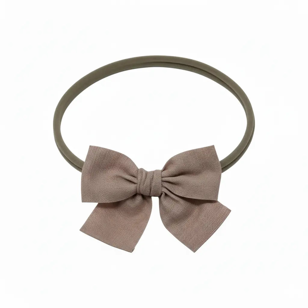 Dusky pink bow fabric bow on a headband Cute Cute