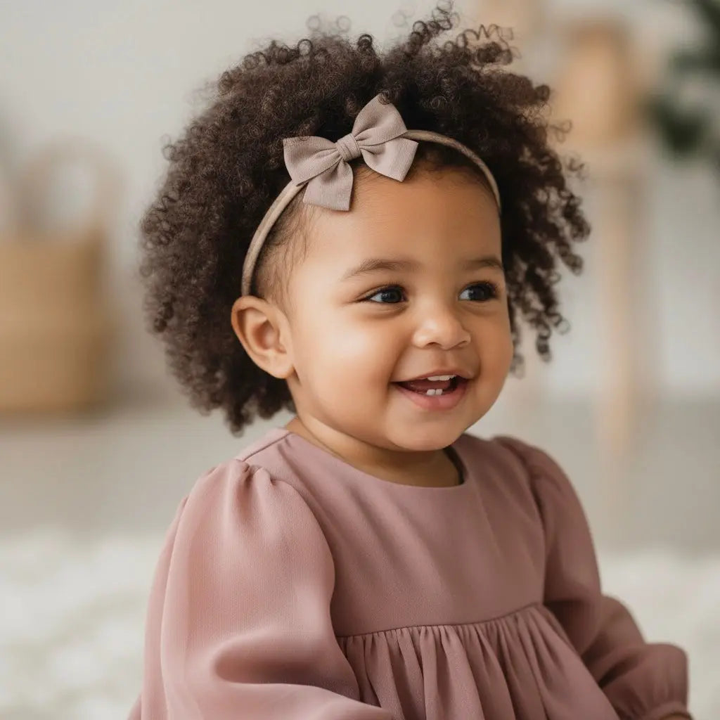 Dusky pink bow fabric bow on a headband Cute Cute