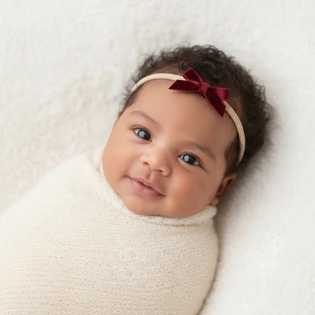 Small velvet bow on a headband Cute Cute
