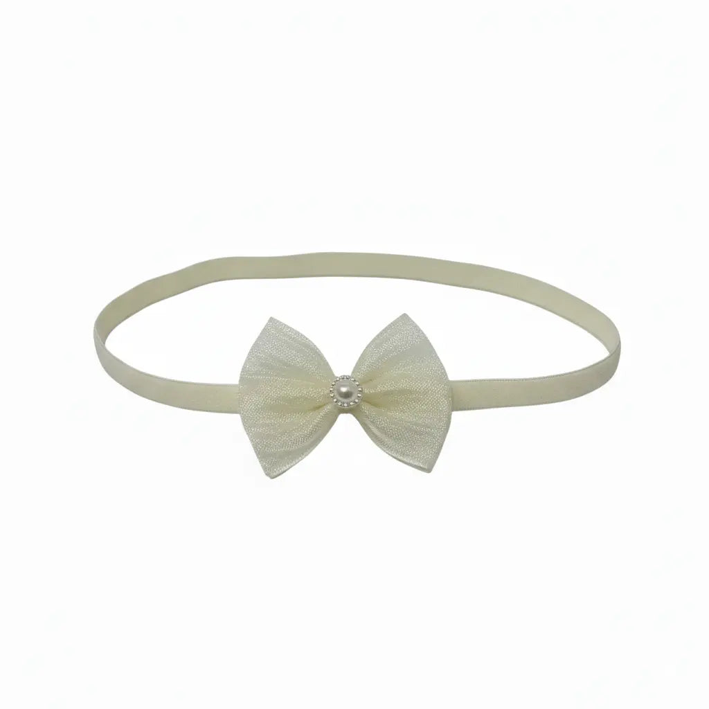 Ivory bow with pearl on a headband Cute Cute