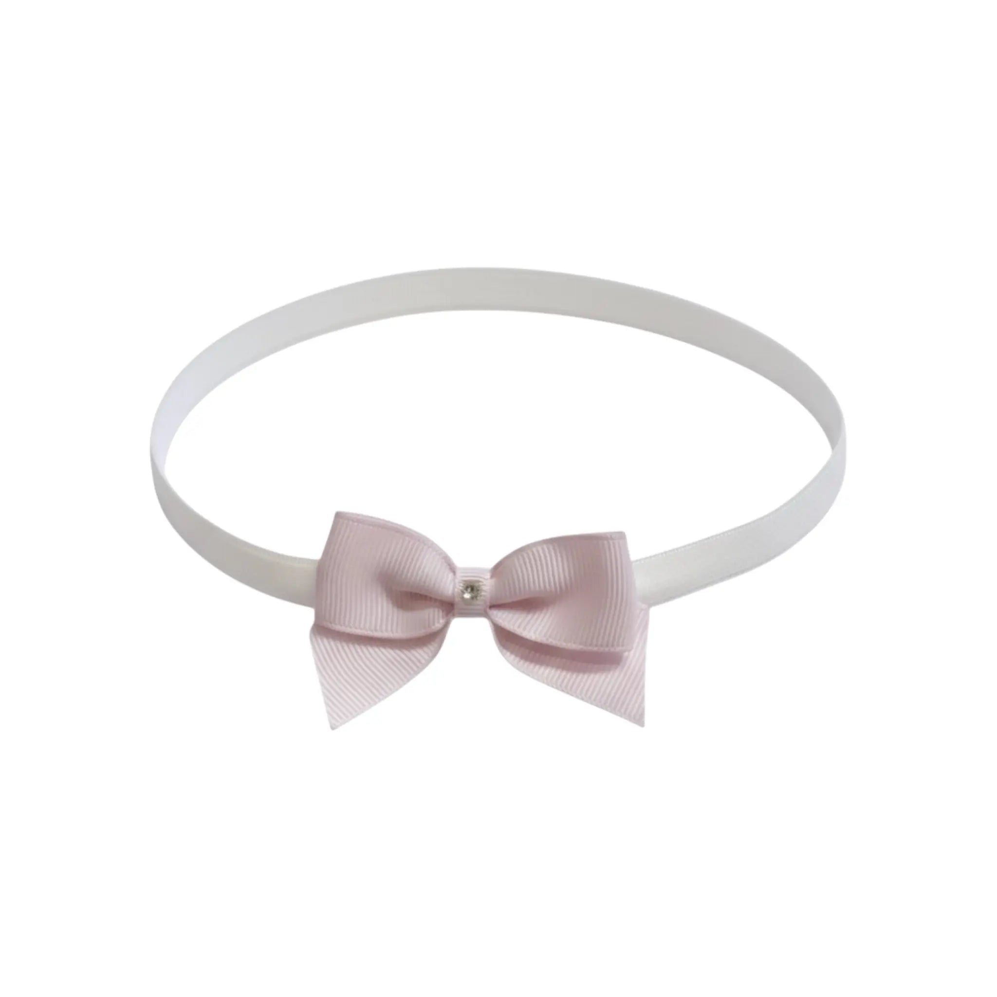Small pink bow with tails on a soft elastic headband Cute Cute