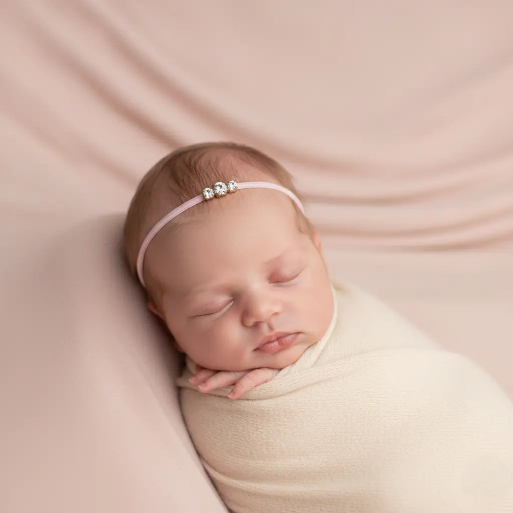 Gold cased diamante on a thin elastic headband Cute Cute