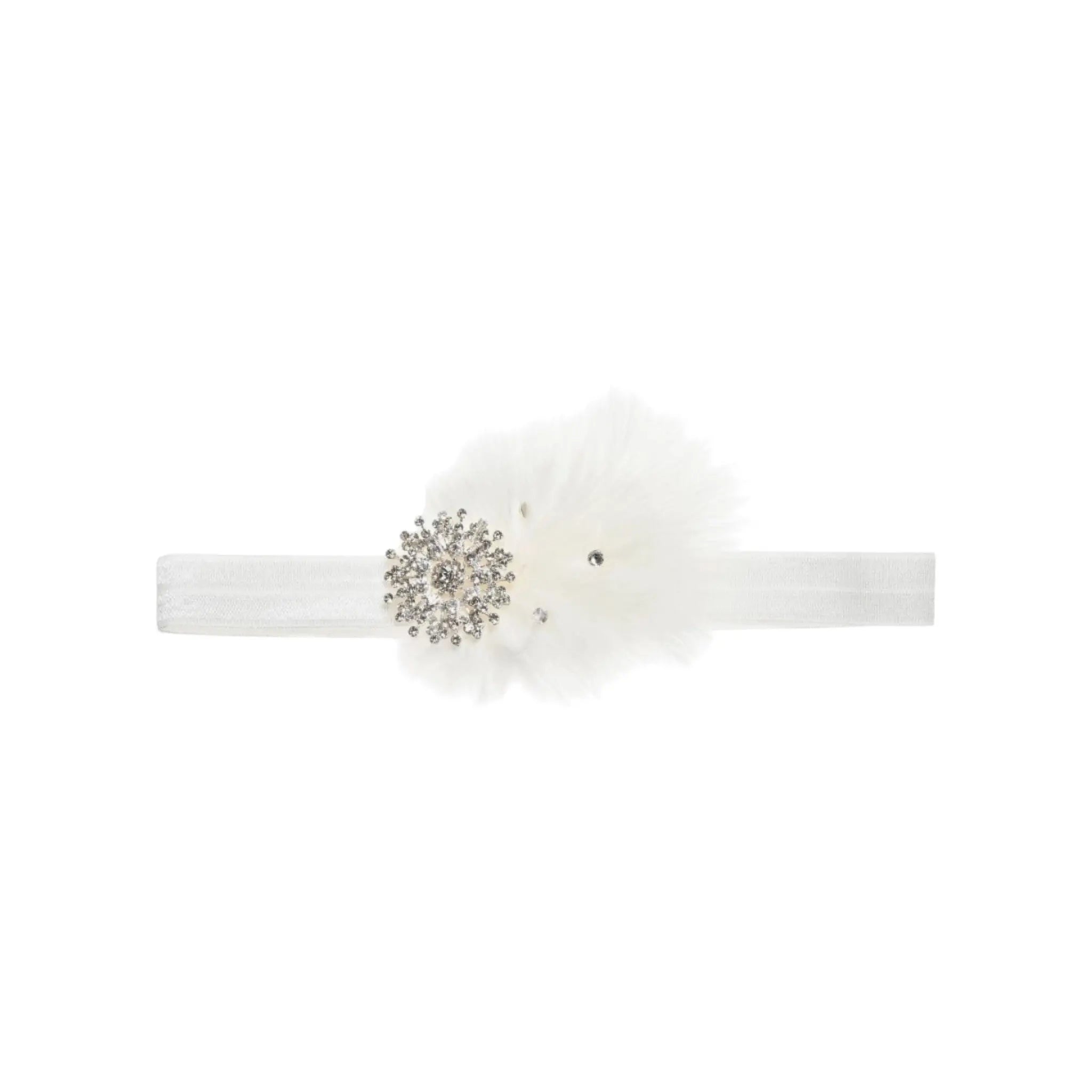 Off white feather with rhinestone on a headband Cute Cute