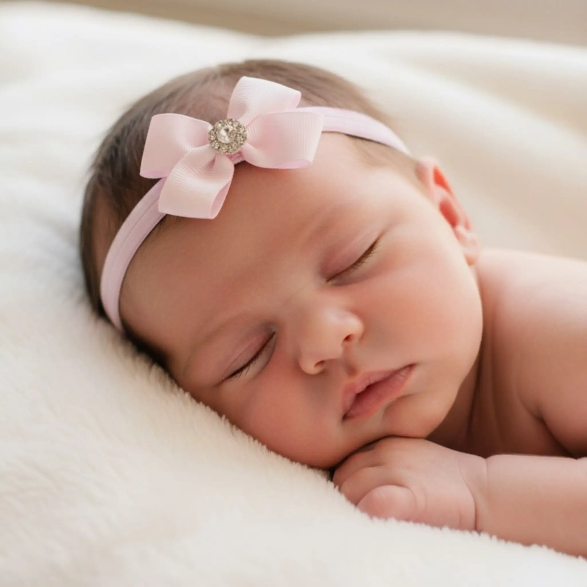 Small double bow with a rhinestone Cute Cute