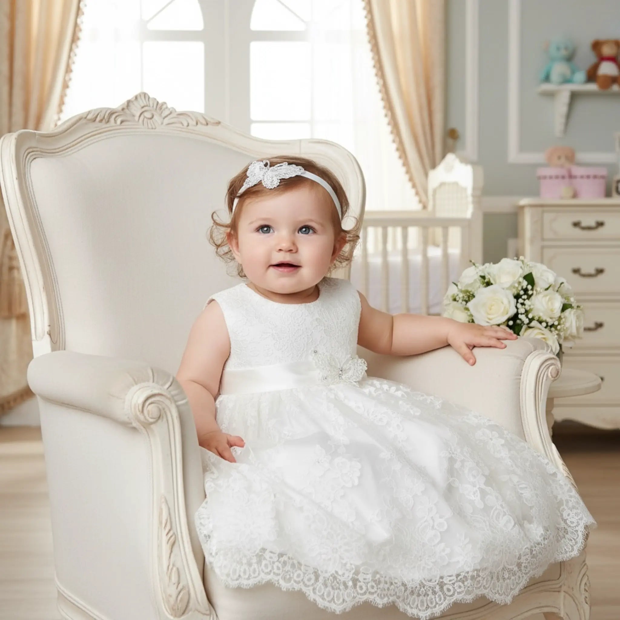 Off white lace butterfly with Swarovski crystals Cute Cute