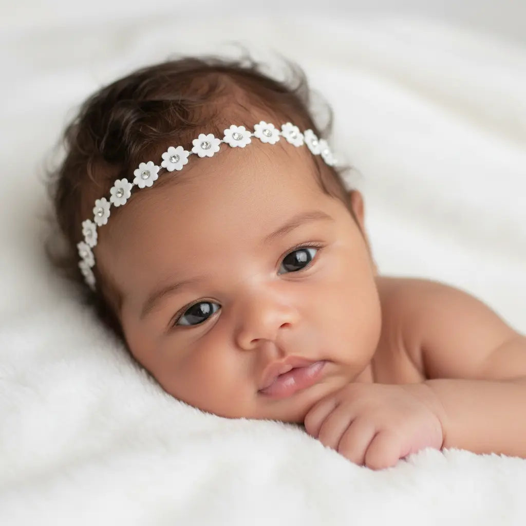 White flower chain with diamante Cute Cute