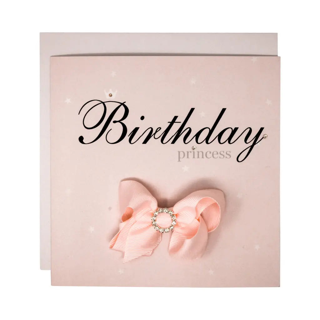 Birthday Princess- greeting card with a hair bow Cute Cute