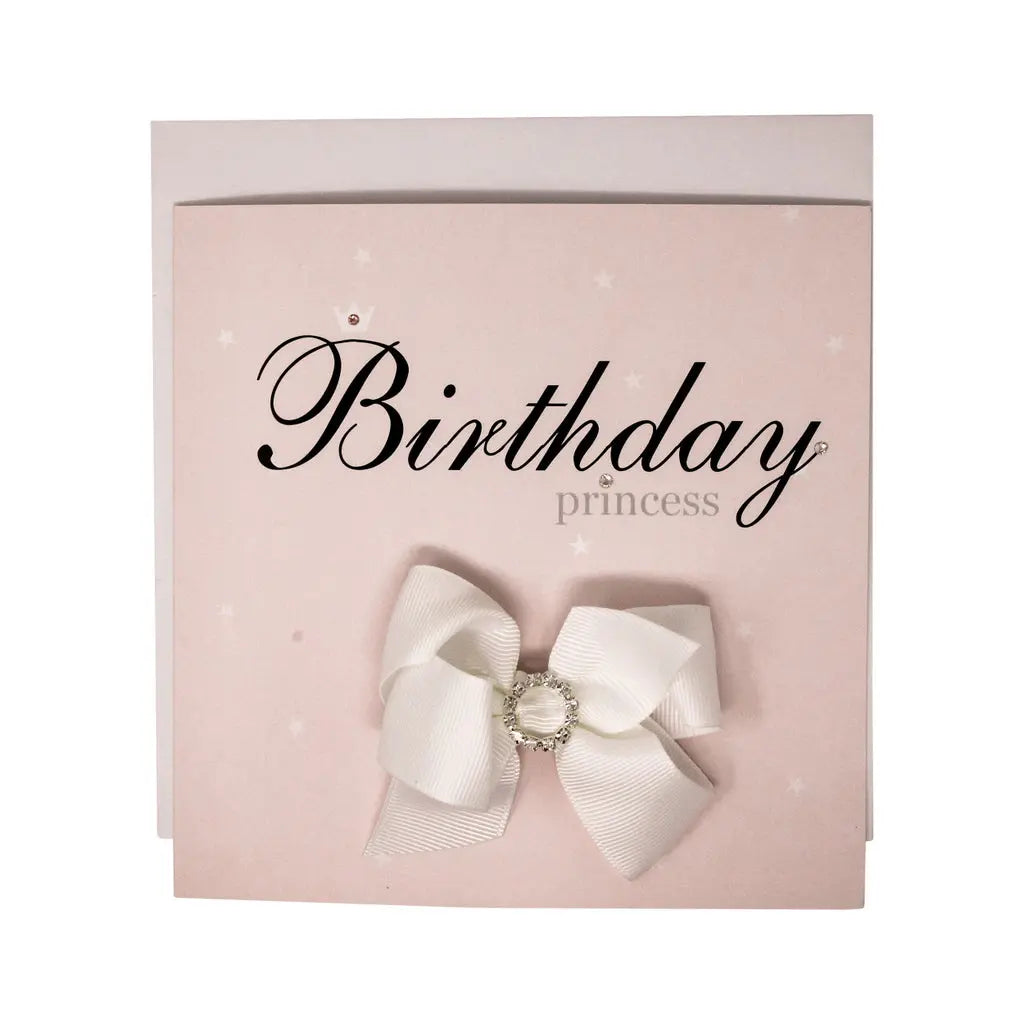Birthday Princess- greeting card with a hair bow Cute Cute