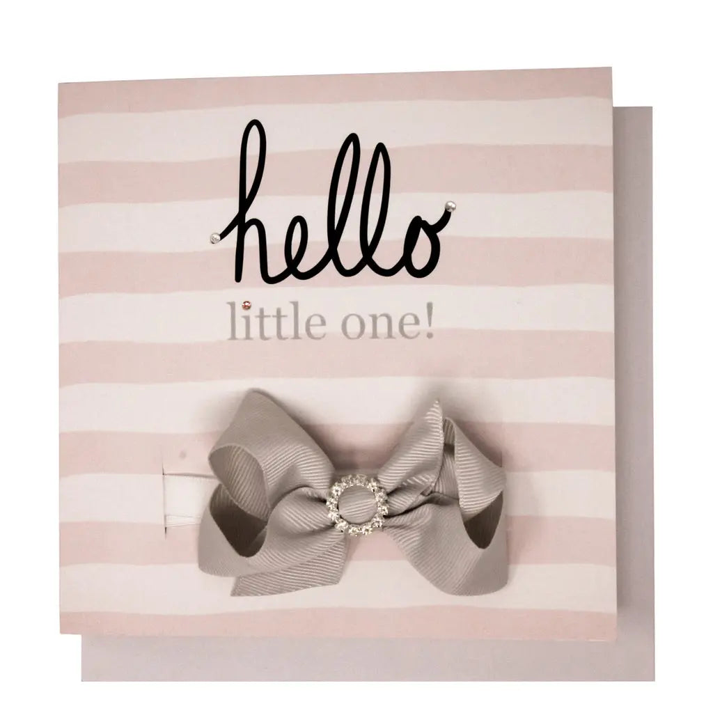 Hello Little One- greeting card with a headband Cute Cute