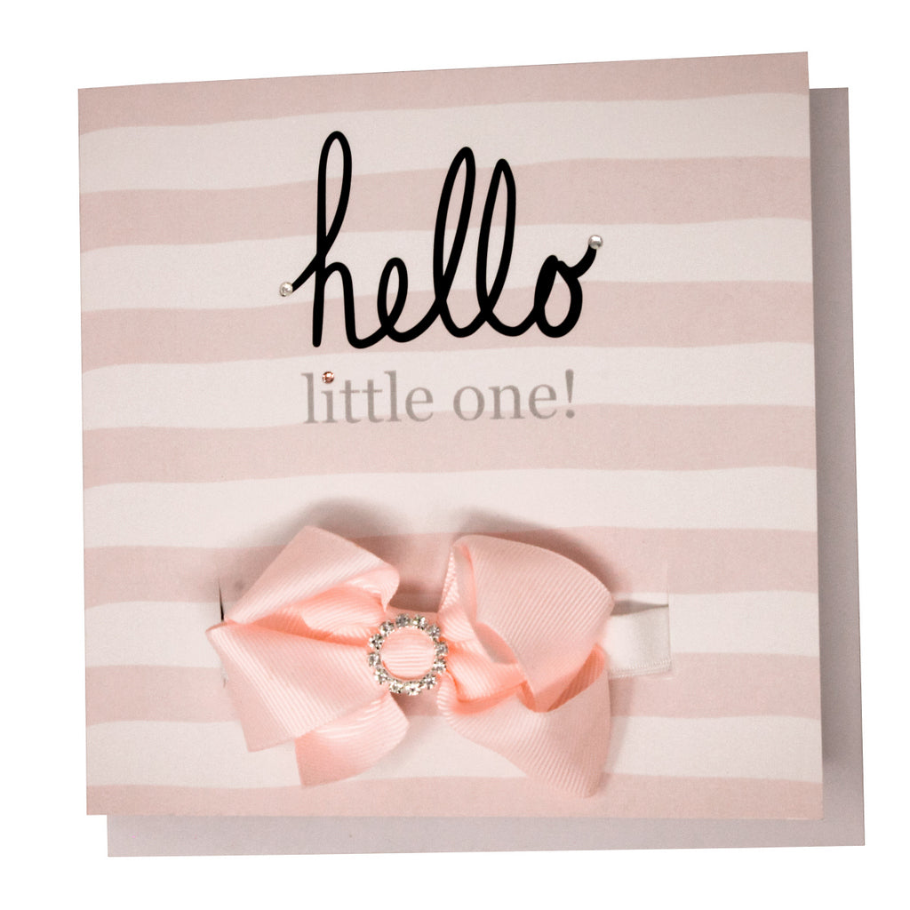 Hello Little One- greeting card with a headband