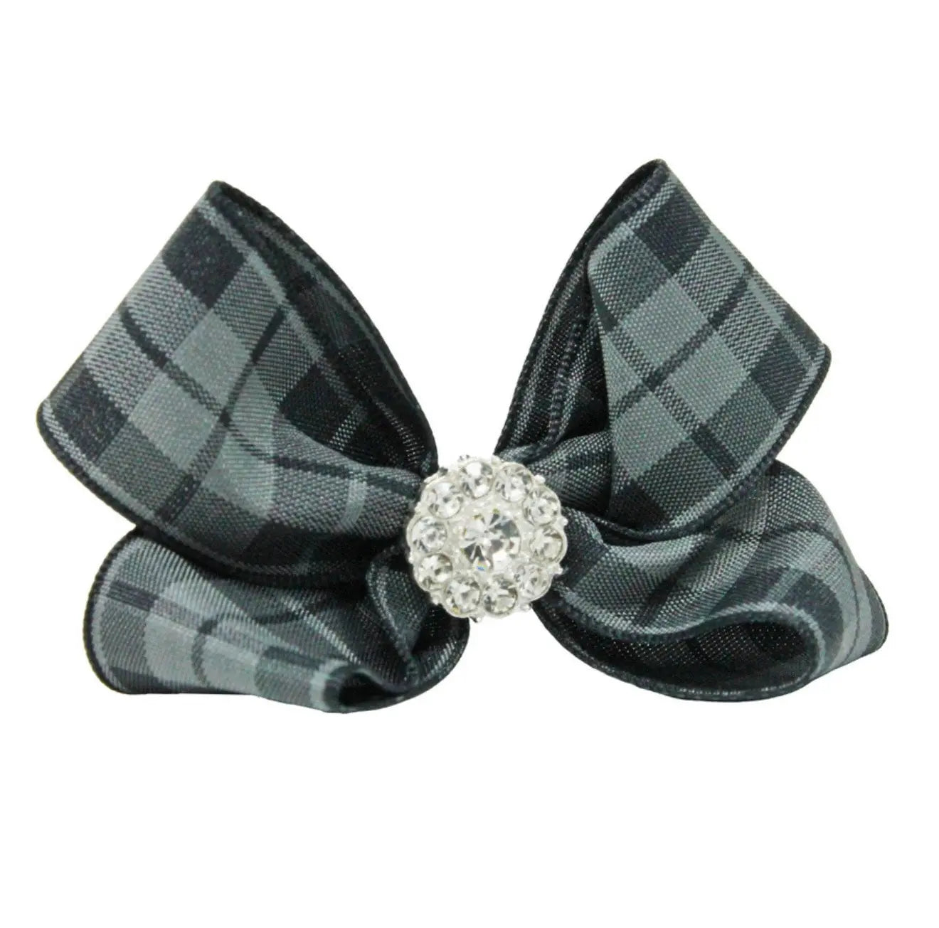 Checked black and grey gingham medium bow Cute Cute